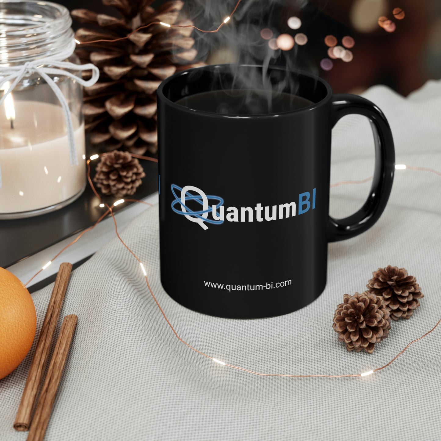 QuantumBI Black Ceramic Mug 11oz