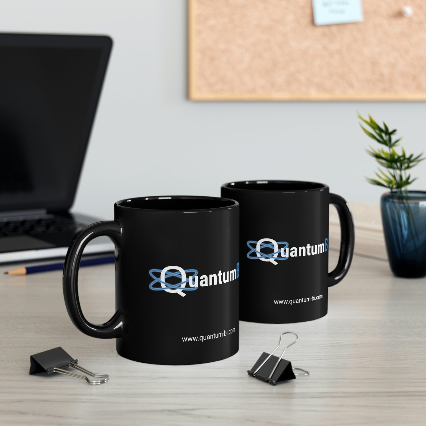 QuantumBI Black Ceramic Mug 11oz