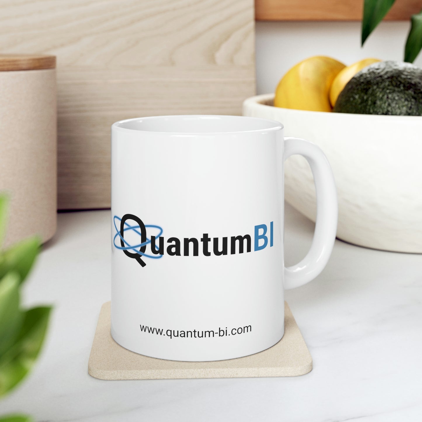 QuantumBI White Ceramic Mug 11oz