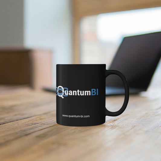 Tasse en céramique noire QuantumBI 11 oz